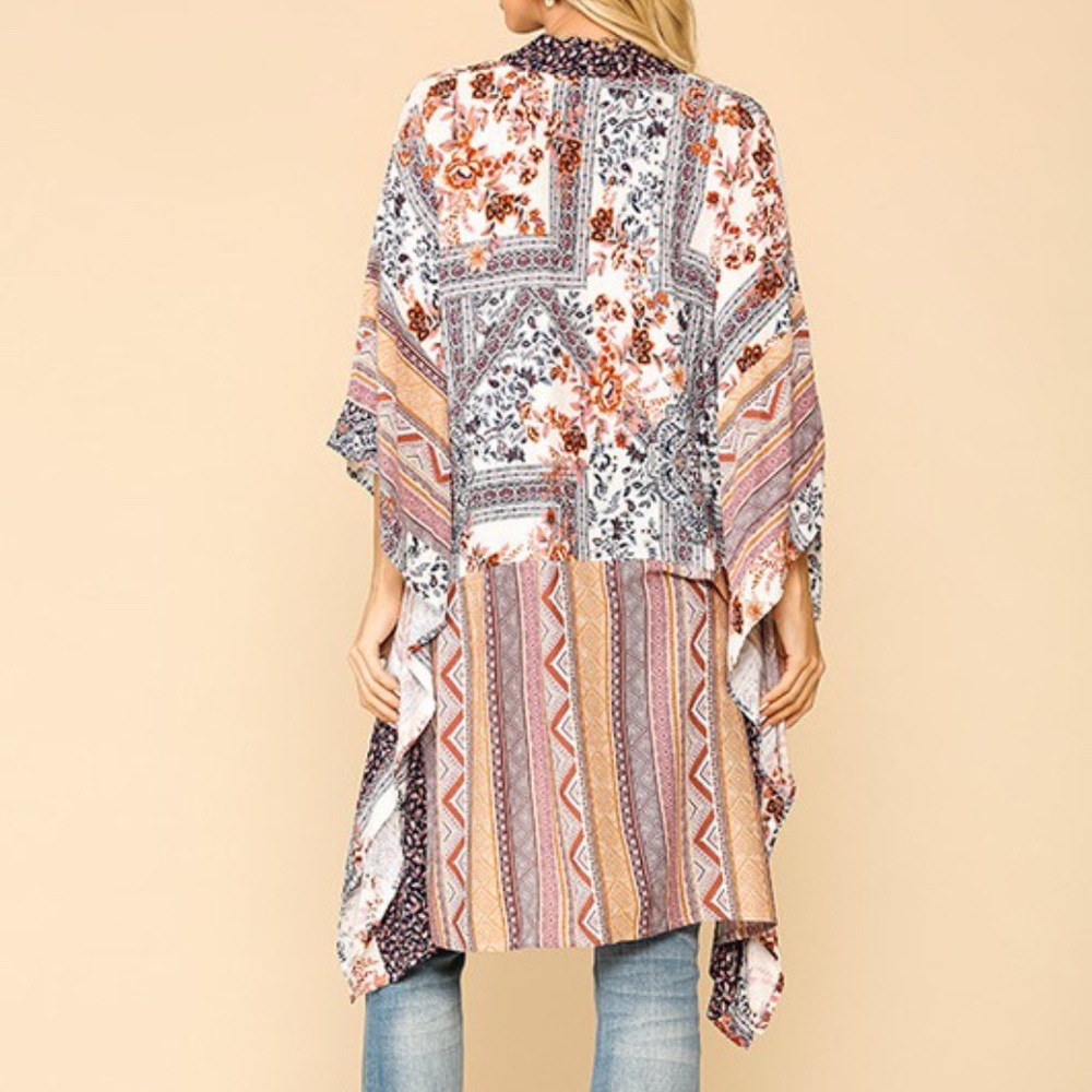 Boho Multi-print Kimono - Picture 4 of 8